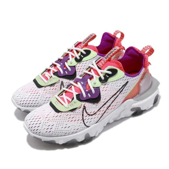 🔥 NEW Nike React Vision D/MS/X Summit White Purple Volt Grey Mens Shoes Size 10 - Picture 2 of 8